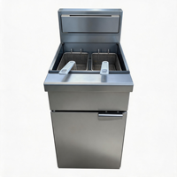 Friteuse à gaz GPL en acier inoxydable certifiée Hongxin GH-3G, 30L, à trois tubes et un seul cylindre, pour restaurant
