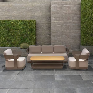 Juego de sofá de comedor al aire libre de ocio moderno de alta calidad con cojines gruesos 4 piezas muebles de sofá de aluminio de asiento profundo - Product Image 1