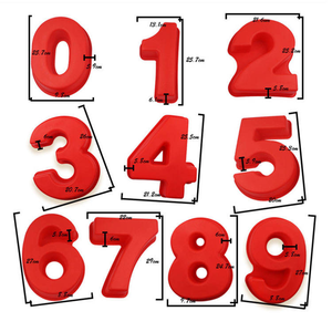 Molde de Silicona de Alta Calidad para Pasteles con Números del 0 al 9, Herramienta para Hornear, 100 Moldes Personalizados Rojos para Pasteles, 100 Moldes con Números Personalizados - Product Image 2