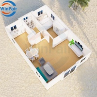 WinFair Rwanda Préfabriqué 1 Chambre Mobile Pliant Module Conteneur Extensible Villa Maison De Luxe Allemand Moderne Granny Flat Studio