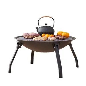 Réchaud de camping multifonctionnel pour feu de camp Réchaud pour barbecue à charbon de bois Brûleur d'extérieur Brasero Campfire Furnace Table