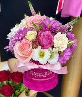 Boîte à fleurs ronde noire en carton mat avec couvercle, personnalisée, grande taille, avec logo doré, pour emballage floral de roses