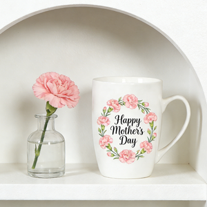 Taza de <span class=keywords><strong>Café</strong></span> Floral de Cerámica de 11 oz, Taza de Té con Diseño de Corona de Flores Rosadas, Regalo Encantador para el Día de la Madre y Cumpleaños - Product Image 4