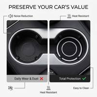 Sous-verre universel antidérapant pour porte-gobelet de voiture, en silicone de qualité alimentaire, texture nid d'abeille, résistant à la chaleur, réduction du bruit, accessoire automobile