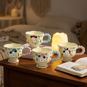 Taza de Cerámica Kawaii con Base, Asa de Burbujas, Borde Festoneado, Diseño Estético de Dibujos Animados, Taza de Café de 400 ml, Apta para Lavavajillas y Microondas, <span class=keywords><strong>Caja</strong></span> de Regalo - Product Image 6