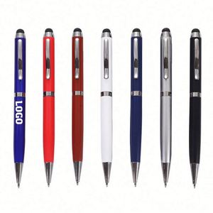 Stylos à bille professionnels avec stylet tactile, logo laser, stylo en métal, cadeaux promotionnels personnalisés - Product Image 1