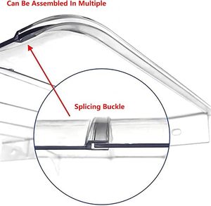 Auvent de protection contre la pluie <span class=keywords><strong>en</strong></span> <span class=keywords><strong>polycarbonate</strong></span> transparent haute résistance <span class=keywords><strong>pour</strong></span> toit courbé, porte, villa, balcon, jardin, terrasse, bâtiment - Garantie 10 ans - Product Image 5