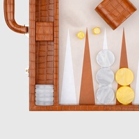 Ensemble de backgammon en cuir personnalisé de voyage, planche de backgammon de luxe crocodile backgammon dames