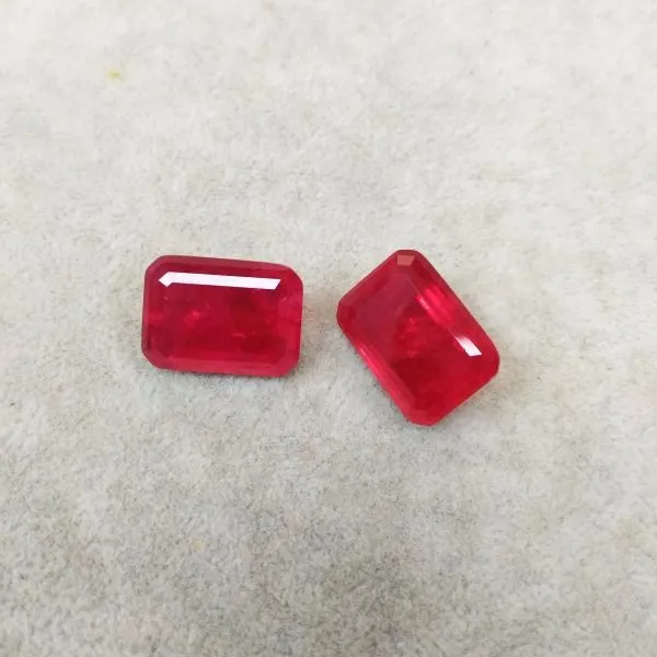 China wholesale bulk sale lad diamond original emerald cut ruby stone for ring pendant necklace natural gems