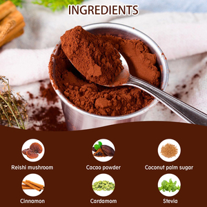 Cacao en Polvo Orgánico con Hongo Reishi, Sin Lácteos, con Coco y Hongo, para Aliviar el Estrés - Product Image 3