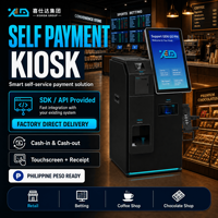 Kiosque de paiement en espèces avec lecteur de codes-barres à écran tactile de 15,6 pouces, accepteur de billets multi-dénomination avec SDK activé pour les centres commerciaux