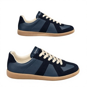 Chaussures de luxe pour hommes et femmes, en cuir et daim bleu marine de haute qualité, style rétro GAT, nouvelles baskets. - Product Image 1