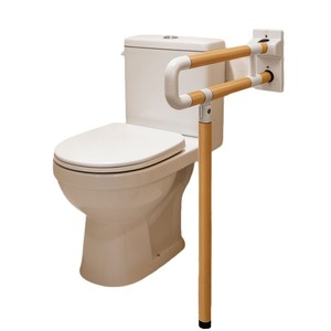 Wood Grain Bathroom <b>Grab</b> <b>Bar</b> 150 Lb Capacity Foldable Wall Mounted For Elderly Safety Modern Design - Product Image 5