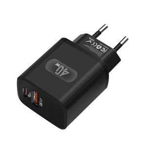 เครื่องชาร์จโทรศัพท์ USB-C เร็ว PD 40W สำหรับ iPhone Android EU US Type C อะแดปเตอร์ที่ชาร์จโทรศัพท์ติดผนังแบบ USB QC4.0หลายพอร์ต - Product Image 4