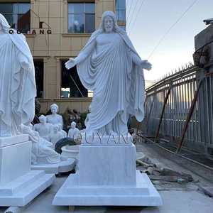 Church Home Decoration Handcarved Large Religious Figure Bust Marble Jesus Head Sculpture With Base MS-432 Marble Jesus MS-432 - Product Image 5