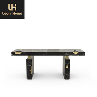 Leon Home Meubles Haute Qualité Fabrication Sur Mesure Design Minimaliste Luxe Marbre Bureau Noir