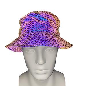 निर्माता थोक यूनिसेक्स फैशनेबल चिंतनशील बाल्टी टोपी यूरोपीय अमेरिकी शैली आउटडोर रंगीन चमकदार सूरज टोपी के लिए - Product Image 5