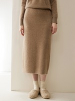 Nouvelle jupe mi-longue 100% cachemire pour femme, robe d'automne-hiver, robe en forme de H