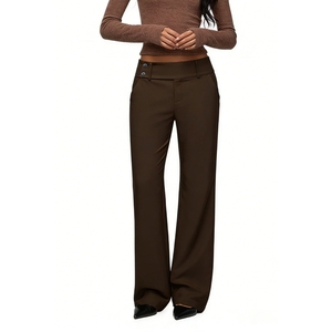 <span class=keywords><strong>Pantaloni</strong></span> da <span class=keywords><strong>Donna</strong></span> a Vita Alta con Doppio Bottone e Gamba Larga, <span class=keywords><strong>Pantaloni</strong></span> Eleganti da Completo, Moda Femminile - Product Image 5