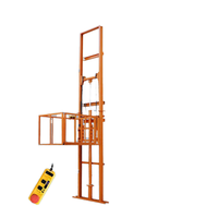 Plateforme élévatrice électrique à rail de guidage à bas prix 300kg 500kg 1x1m avec télécommande et protection de sécurité pour entrepôt et usine CE