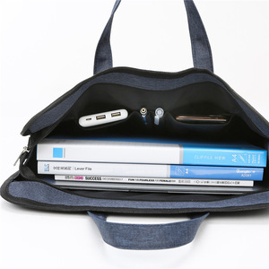 Unisex Polyester Briefcase Tote Large Capacity Waterproof Oxford Curve Back Zipper Closure Fashion Business <b>Laptop</b> Sleeve Bag - Product Image 1