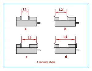 Pince plate à double ouverture Q93-100/160 pour machine de fraisage, pince à bec plat à angle fixe bidirectionnel - Product Image 6