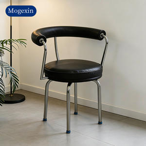 Chaises de salle à manger en cuir PU de style européen moderne avec pieds en métal, super confortables, meubles de salle à manger pour la maison et le bureau - Product Image 1