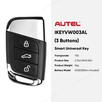 Clé intelligente Autel IKEY IKEYVW003AL 3 boutons pour VW Standard Independent Utilisé avec la programmation de clé de voiture Altra KM100 IM508S IM608S II