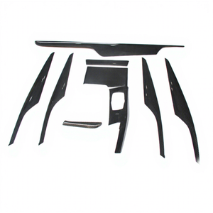 Pour BMW G30 32 <span class=keywords><strong>38</strong></span> 525 530li 630I Série 5 6GT, pièces de voiture en fibre de carbone véritable, garnitures intérieures, autocollant de protection pour tableau de bord et console. - Product Image 1