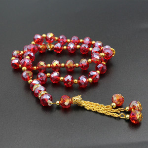 <span class=keywords><strong>Corban</strong></span> Festival islámico de lujo, 10mm, regalo por 33, cristal de cristal con cuentas y borlas doradas para oración musulmana - Product Image 5