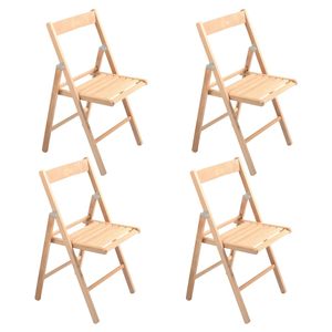 Sedie Pieghevoli in Legno di Faggio 42x40x78 Cm per Interni ed Esterni Senza Braccioli - Product Image 5