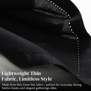 Serviettes de table noires, nappes, linge de table, taille personnalisée 50*50 - Product Image 4