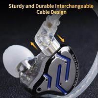 KZ ZSN PRO 2 Écouteurs intra-auriculaires hybrides à armature dynamique, HiFi Bass, filaires, pour le gaming