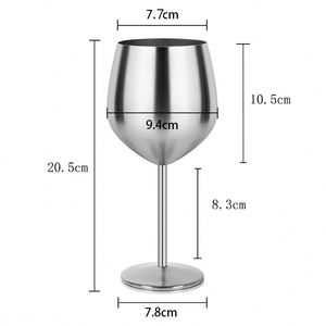 Verre à vin rouge haut de gamme de 500 ml, fabriqué en acier inoxydable 304, avec une poignée ergonomique pour les mariages et événements - Product Image 4