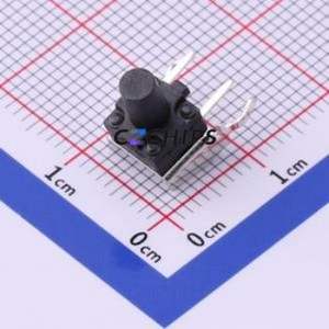 TS-1009-A11B3-D2-T2 Tactile Switch Through hole Switch Single Pole Single Throw Round Button 2.5N Right Angle Insert - Product Image 1