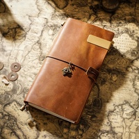 Carnet de voyage TN en cuir Crazy Horse vintage, journal artisanal à feuilles mobiles en cuir de vachette, en stock
