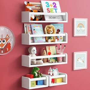 Étagère de <span class=keywords><strong>rangement</strong></span> pour livres et magazines pour enfants en bois avec 5 étagères pour le <span class=keywords><strong>rangement</strong></span> des poupées et des jouets - Conception portable multifonctionnelle - Product Image 1