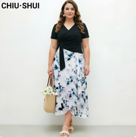 CHIU SHUI Ensemble de vêtements pour femmes tendance été, haut décontracté et jupe, ensemble de 2 pièces pour femmes