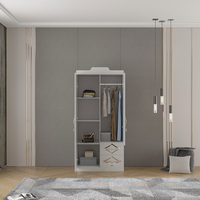 Designs modernes pour chambre à coucher 2 portes armoire blanche armoire 500 mm de profondeur armoire en aluminium armoire à vêtements armoire en plastique