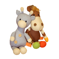Animaux en peluche tricotés en gros, cerf en peluche personnalisé, jouet en peluche animal tricoté, lapin en crochet, jouets en peluche tricotés