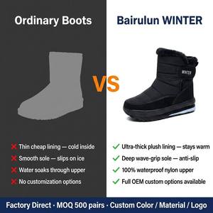 Inverno all'ingrosso nuovi <span class=keywords><strong>stivali</strong></span> da neve <span class=keywords><strong>impermeabili</strong></span> da uomo e da donna che si addensano scarpe invernali Casual nere termiche da esterno per uomo - Product Image 2