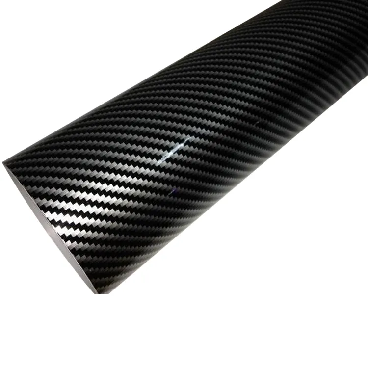 Super Lucido 2D Nero In Fibra di Carbonio Del Vinile Dell'involucro Dell'automobile Del Veicolo Del Vinile