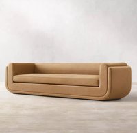 Prix compétitif Minimalisme de luxe Moderne Intérieur Salon Meubles en forme de U Cadre incurvé Tissu Long Canapé