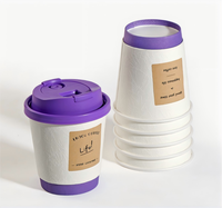 Tasses à café isothermes personnalisables Monet à double paroi. Gobelets en papier jetables, isolés et étanches pour la vente à emporter commerciale. Impression de logo OEM