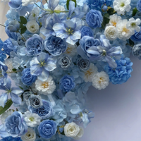 Arrangement floral artificiel de l'usine de fleurs de mariage décoratives bleu clair faites à la main Guide routier couleur Premium pour la décoration de mariage