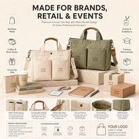 Sac fourre-tout en toile en gros, sac à main organisateur multi-poches, grande capacité, pour le travail, les voyages et le quotidien, sac à bandoulière avec compartiments