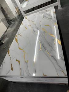 Flexible Interior Decoration Bamboo Charcoal Wood Carbon Crystal Board Artificial Marble Wall Panel Carbon Marble Slab