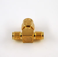 Adaptador Coaxial RF de 50 ohmios en Forma de T, Conector SMA Macho a RP SMA Hembra