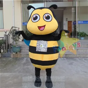 Funtoys 전문 제작 맞춤 만화 꿀벌 마스코트 의상 대형 이벤트 파티를위한 귀여운 동물 마스코트 의상