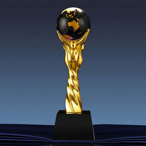 OEM / ODM بالجملة مخصصة رخيصة لكرة القدم مباراة الكأس مع قاعدة كريستال سوداء - Product Image 4